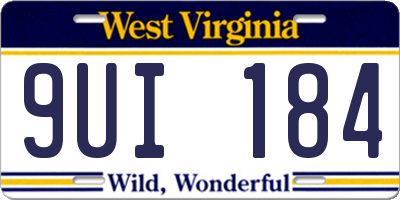 WV license plate 9UI184