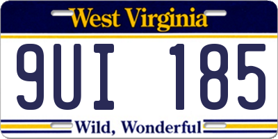 WV license plate 9UI185