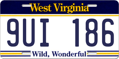 WV license plate 9UI186