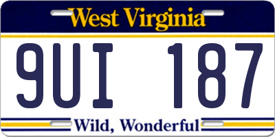 WV license plate 9UI187