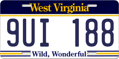 WV license plate 9UI188