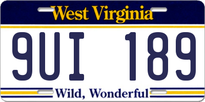 WV license plate 9UI189