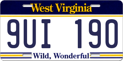 WV license plate 9UI190