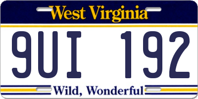 WV license plate 9UI192
