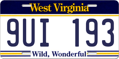 WV license plate 9UI193