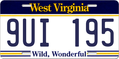 WV license plate 9UI195