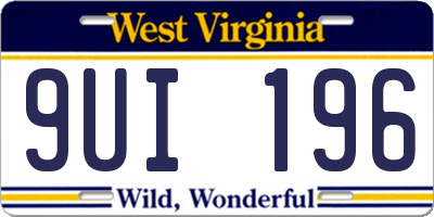 WV license plate 9UI196
