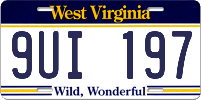 WV license plate 9UI197