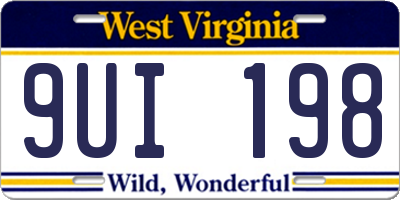 WV license plate 9UI198