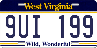 WV license plate 9UI199