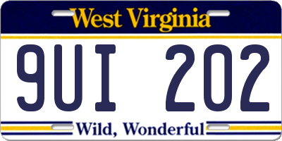 WV license plate 9UI202