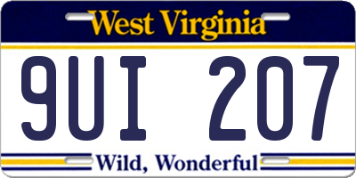 WV license plate 9UI207