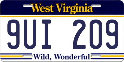 WV license plate 9UI209