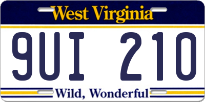 WV license plate 9UI210