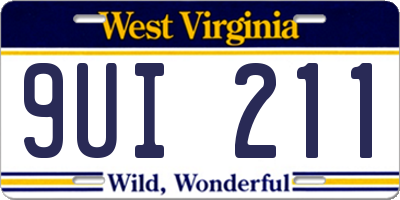WV license plate 9UI211