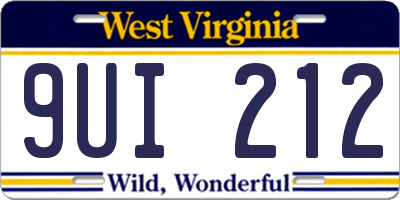 WV license plate 9UI212