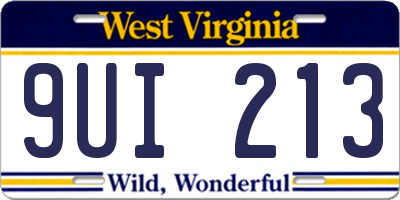 WV license plate 9UI213