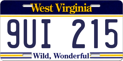 WV license plate 9UI215