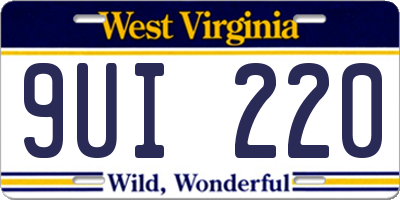WV license plate 9UI220