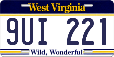 WV license plate 9UI221