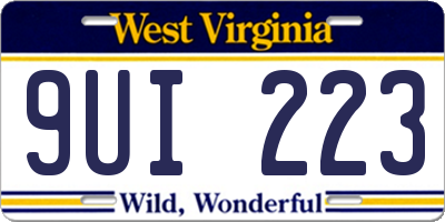 WV license plate 9UI223