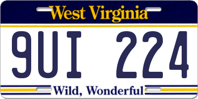 WV license plate 9UI224