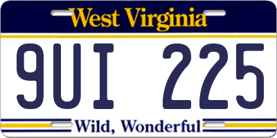 WV license plate 9UI225