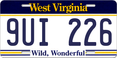 WV license plate 9UI226