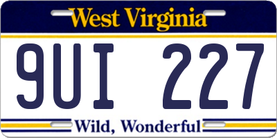WV license plate 9UI227