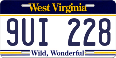 WV license plate 9UI228