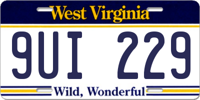 WV license plate 9UI229