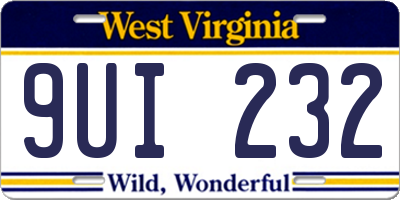 WV license plate 9UI232
