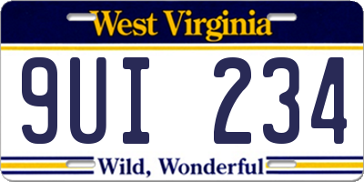 WV license plate 9UI234