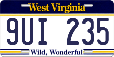 WV license plate 9UI235