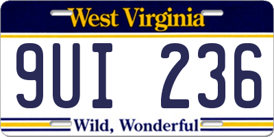 WV license plate 9UI236