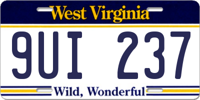 WV license plate 9UI237
