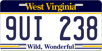 WV license plate 9UI238