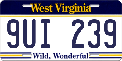 WV license plate 9UI239