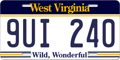 WV license plate 9UI240