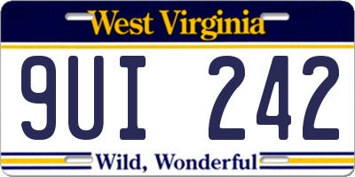 WV license plate 9UI242