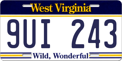 WV license plate 9UI243