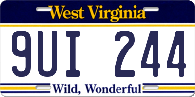 WV license plate 9UI244