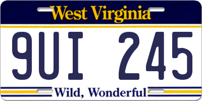 WV license plate 9UI245