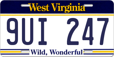WV license plate 9UI247