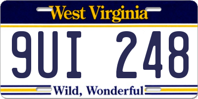 WV license plate 9UI248