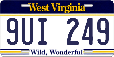 WV license plate 9UI249
