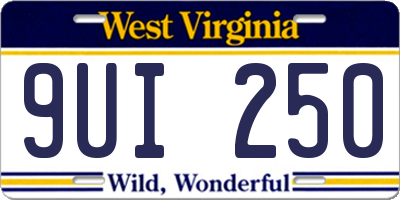 WV license plate 9UI250