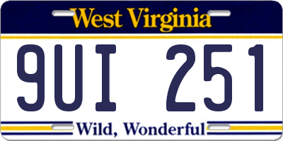 WV license plate 9UI251