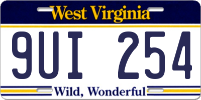 WV license plate 9UI254