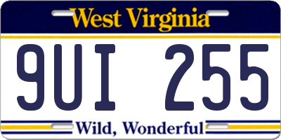 WV license plate 9UI255